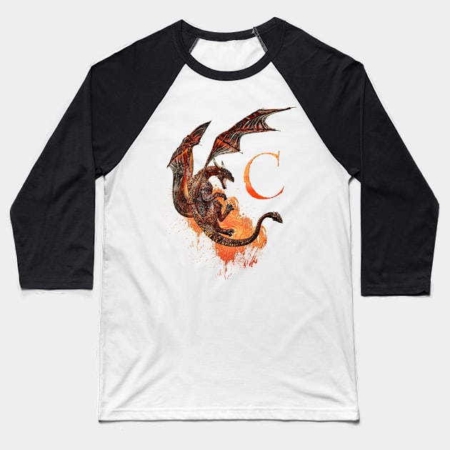 Drachen Buchstabe C Baseball T-Shirt by AndreaTiettje